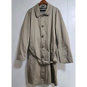 Jacob Siegel Trench Coat Men 44L Beige Quiet Luxury Old Money Classic